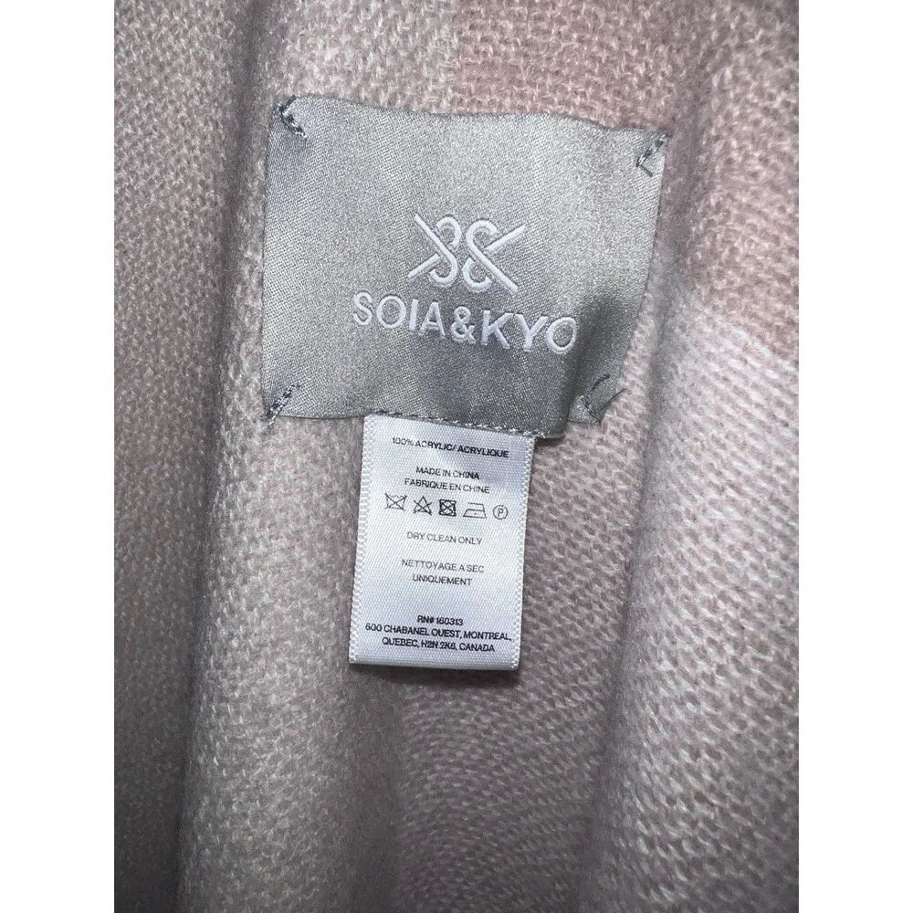 Soia & Kyo NWT Woven Scarfigan Wrap Shawl Poncho OS Ivory Mauve Fringe Western